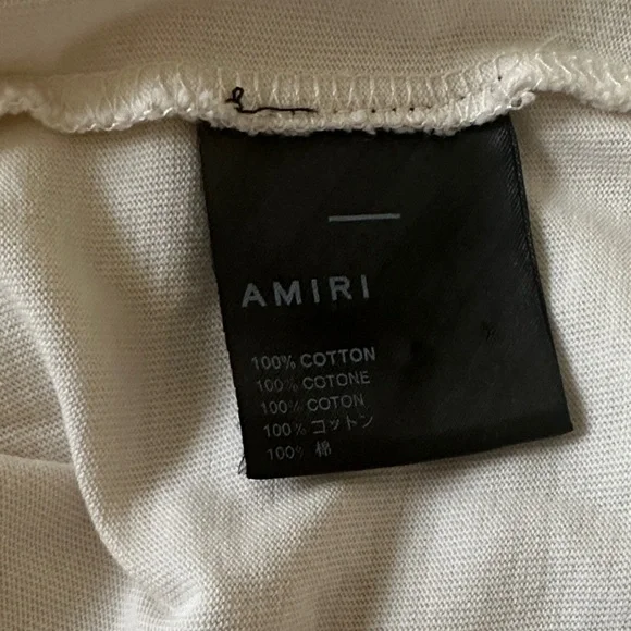 AMIRI Cream Short Sleeve Tee